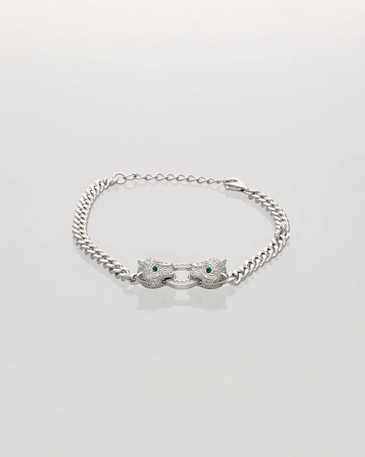 Twin Fang Frost Cuban Bracelet in 92.5 Silver