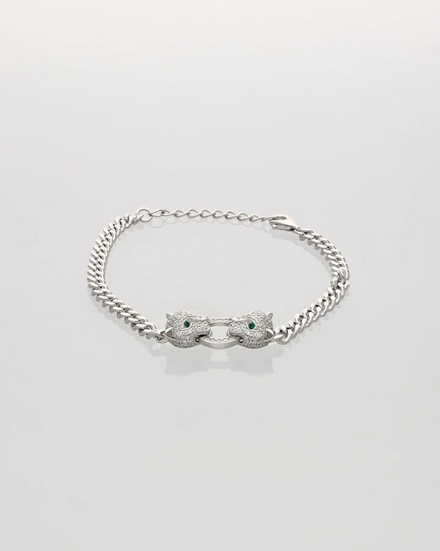 Twin Fang Frost Cuban Bracelet in 92.5 Silver