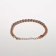 Rose light Core Stone Cuban Bracelet in 92.5 Silver