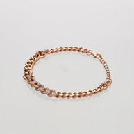 Rose light Core Stone Cuban Bracelet in 92.5 Silver