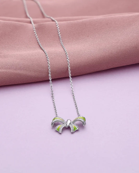 Aurabow Enamel Chain in 92.5 Silver