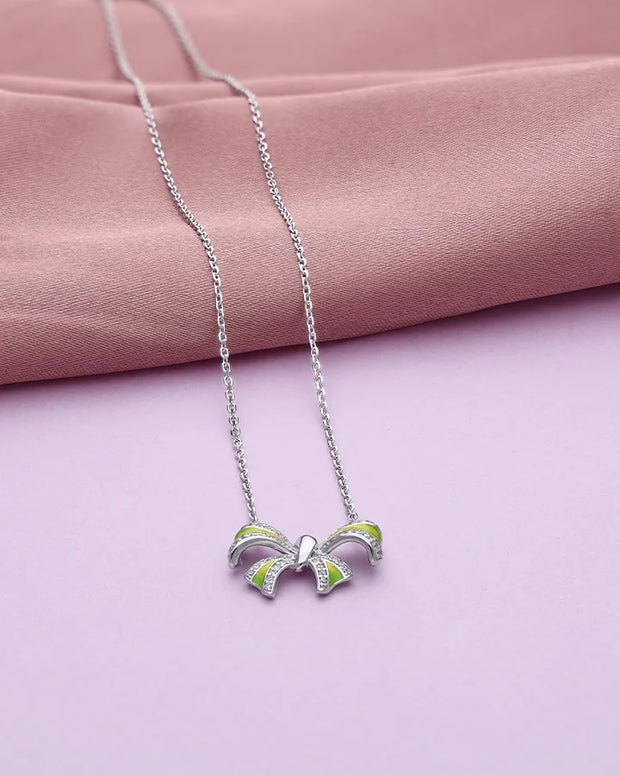 Aurabow Enamel Chain in 92.5 Silver