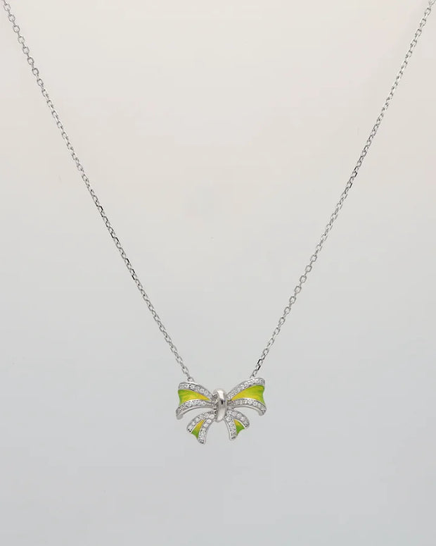 Aurabow Enamel Chain in 92.5 Silver