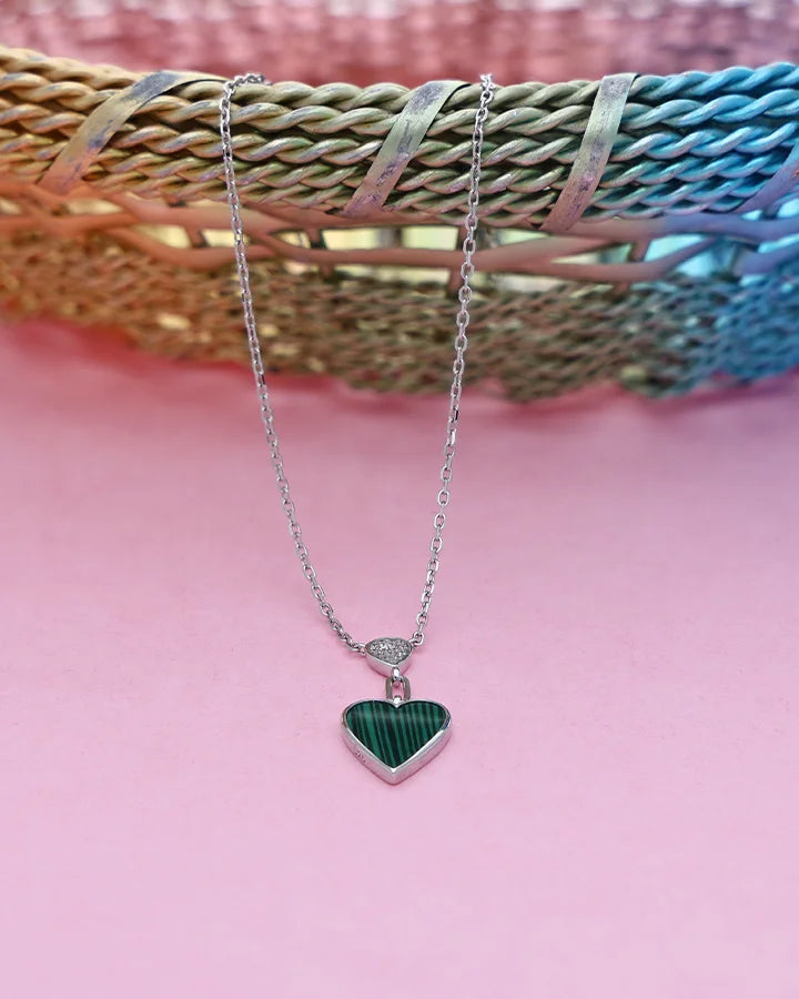 Everlyn Verdant Heart Chain in 92.5 Silver