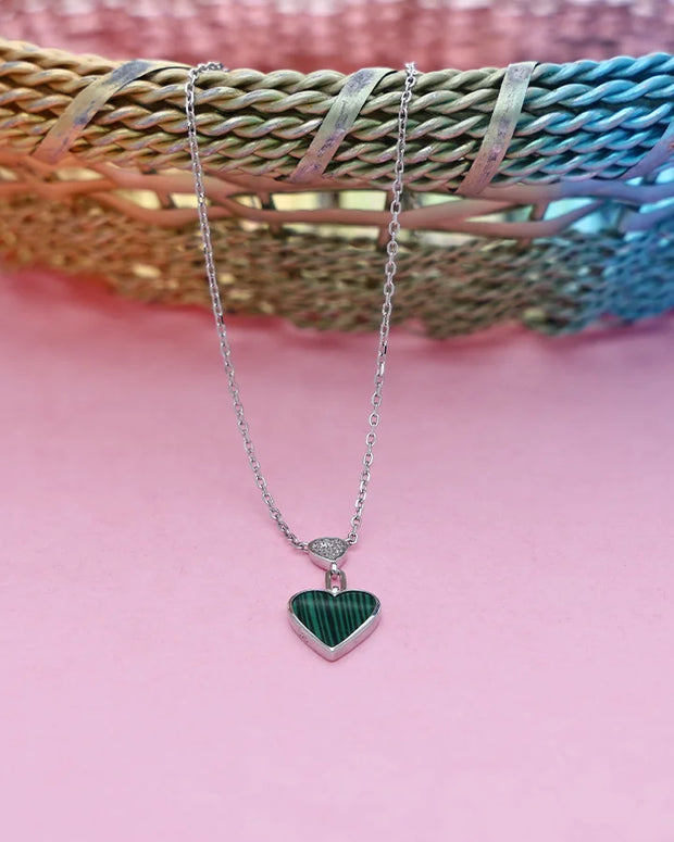 Everlyn Verdant Heart Chain in 92.5 Silver