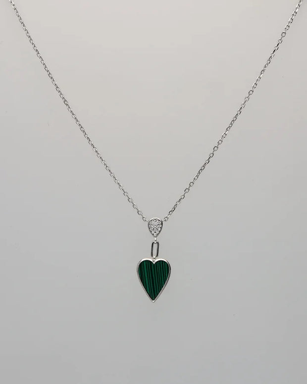 Everlyn Verdant Heart Chain in 92.5 Silver