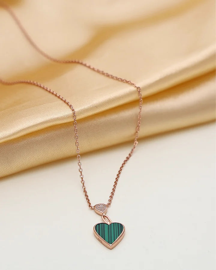 Rosalyn Verdure Heart Chain in 92.5 Silver