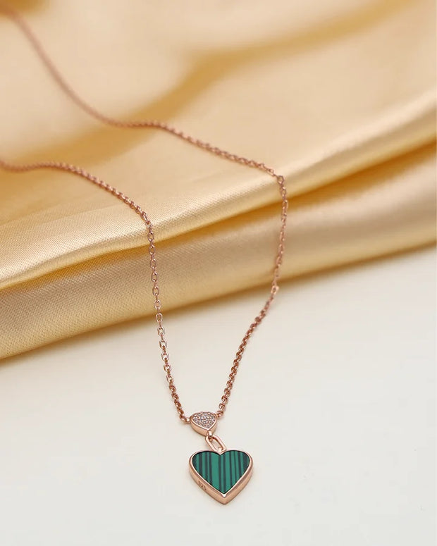 Rosalyn Verdure Heart Chain in 92.5 Silver