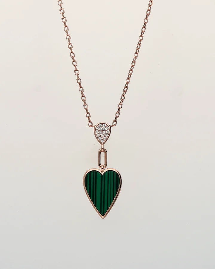 Rosalyn Verdure Heart Chain in 92.5 Silver