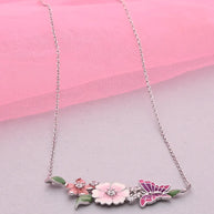 Aveline Rosy Bloom Chain in 92.5 Silver