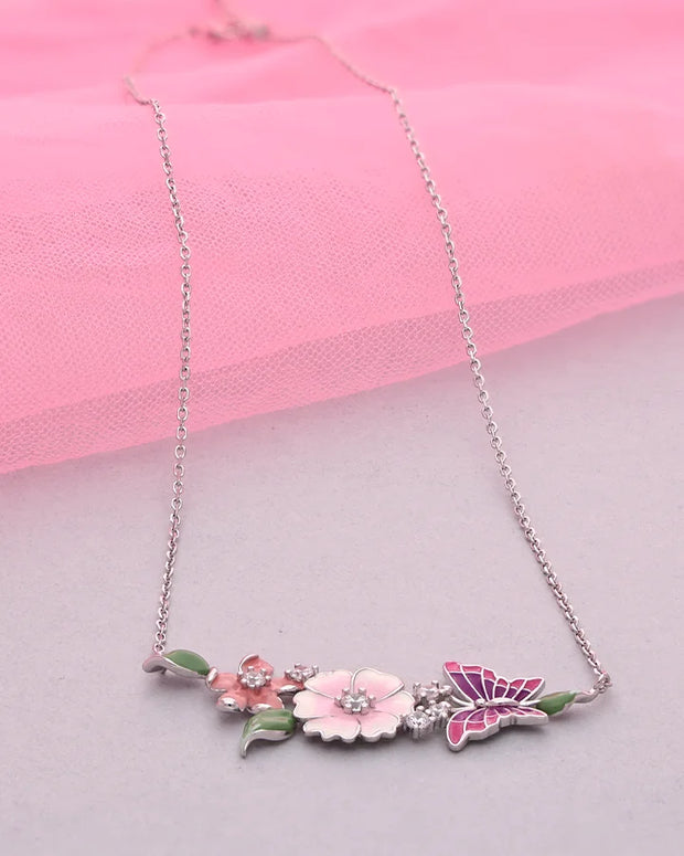 Aveline Rosy Bloom Chain in 92.5 Silver