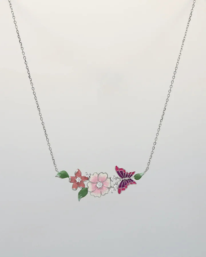 Aveline Rosy Bloom Chain in 92.5 Silver