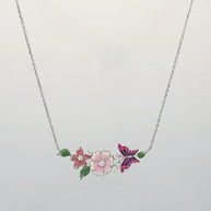 Aveline Rosy Bloom Chain in 92.5 Silver