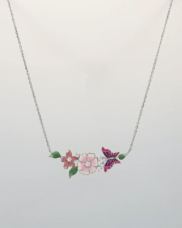Aveline Rosy Bloom Chain in 92.5 Silver