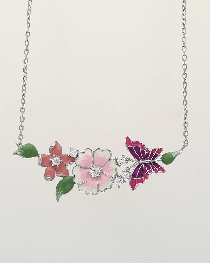 Aveline Rosy Bloom Chain in 92.5 Silver