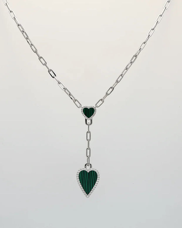 Lunara Verdure Heart Chain in 92.5 Silver