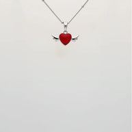 Heart Wing Enamel Pendant Set in 92.5 Silver