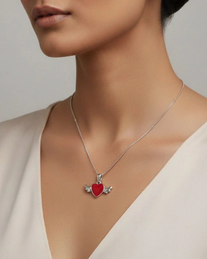 Heart Wing Chain in 92.5 Silver