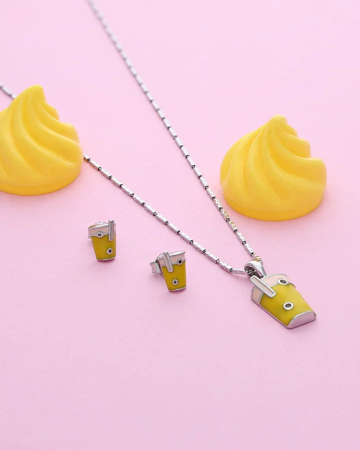 Stanley Charm Pendant Set in 92.5 Silver