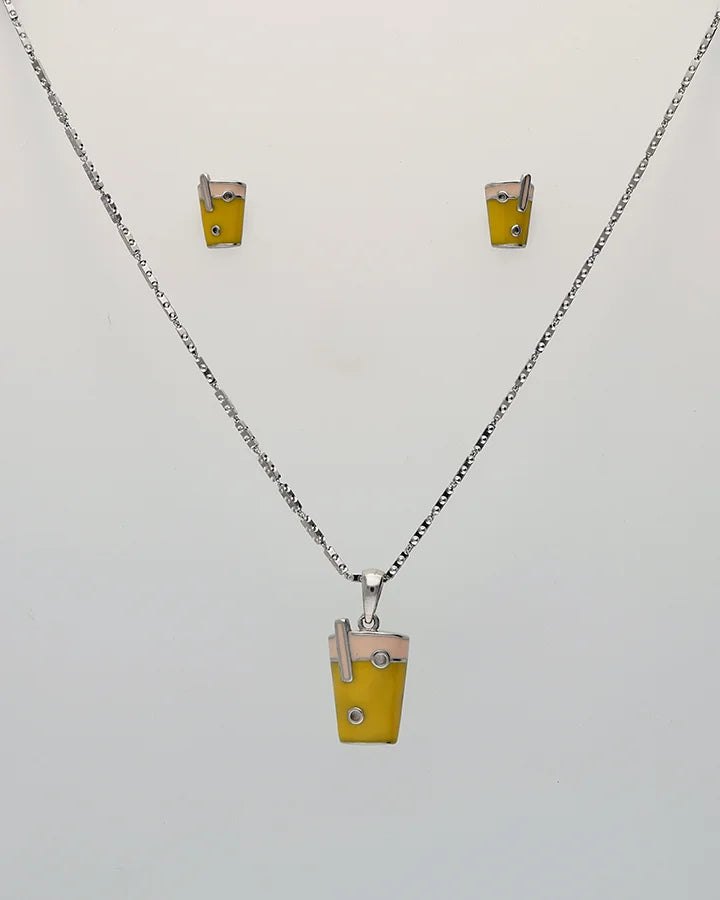 Stanley Charm Pendant Set in 92.5 Silver