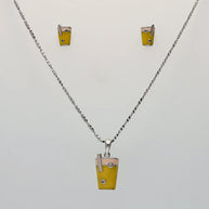 Stanley Charm Pendant Set in 92.5 Silver