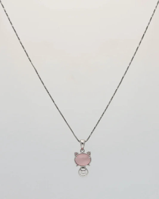 Pink Kitty Glow Chain in 92.5 Silver