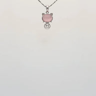 Pink Kitty Glow Pendant Set in 92.5 Silver