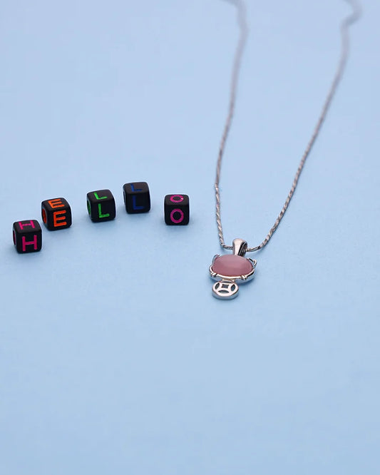 Pink Kitty Glow Chain in 92.5 Silver