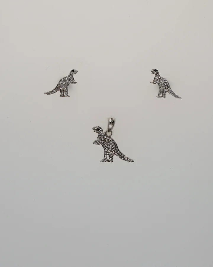 Dino Shimmer Pendant Set  in 92.5 Silver
