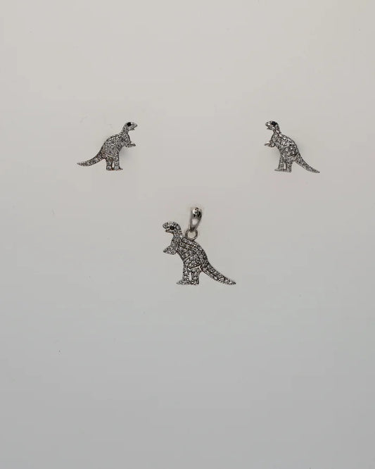 Dino Shimmer Pendant Set  in 92.5 Silver