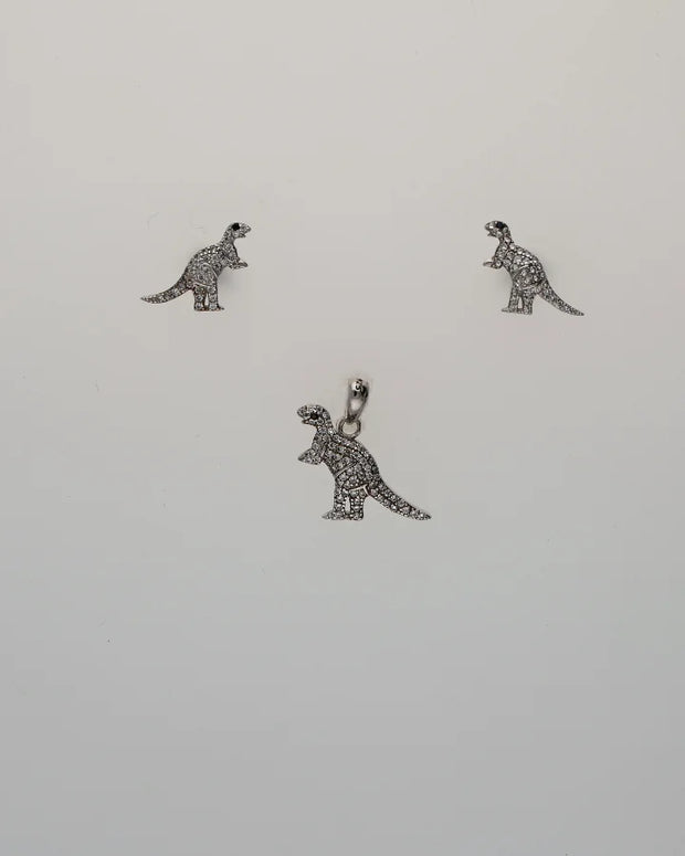 Dino Shimmer Pendant Set  in 92.5 Silver