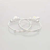 Rainbow Charm Adjustable Baby Kadli in 92.5 Silver