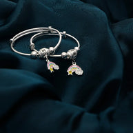 Rainbow Charm Adjustable Baby Kadli in 92.5 Silver