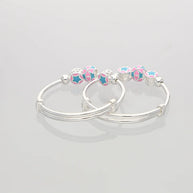 Floral Grace Adjustable Baby Kadli in 92.5 Silver