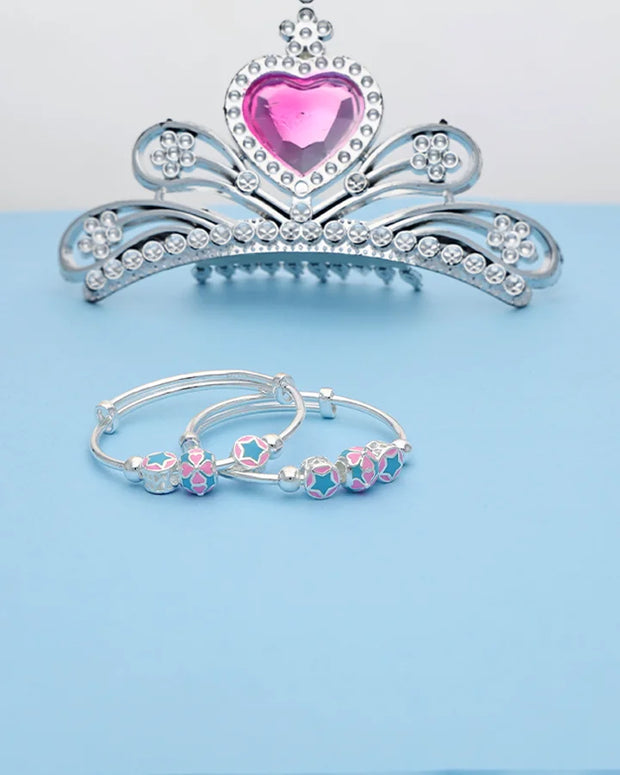 Floral Grace Adjustable Baby Kadli in 92.5 Silver