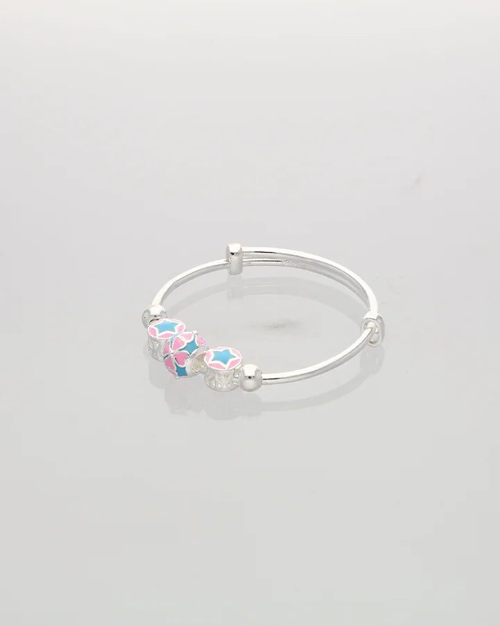 Floral Grace Adjustable Baby Kadli in 92.5 Silver