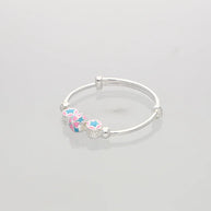 Floral Grace Adjustable Baby Kadli in 92.5 Silver