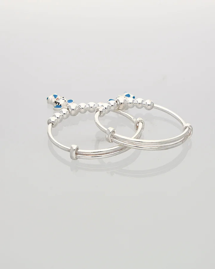 Teddy Charm Matte Finish Baby Kadli in 92.5 Silver