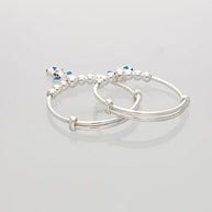 Teddy Charm Matte Finish Baby Kadli in 92.5 Silver