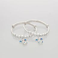 Teddy Charm Matte Finish Baby Kadli in 92.5 Silver