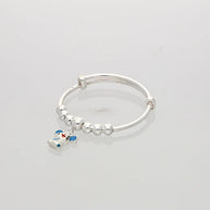 Teddy Charm Matte Finish Baby Kadli in 92.5 Silver