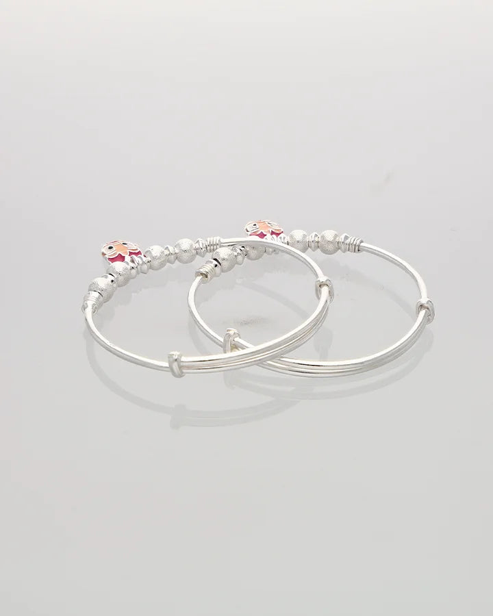 Pink Donald Duck Charm Baby Kadli in 92.5 Silver