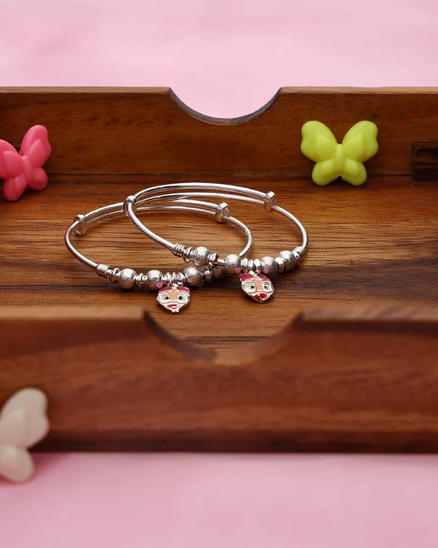 Pink Donald Duck Charm Baby Kadli in 92.5 Silver