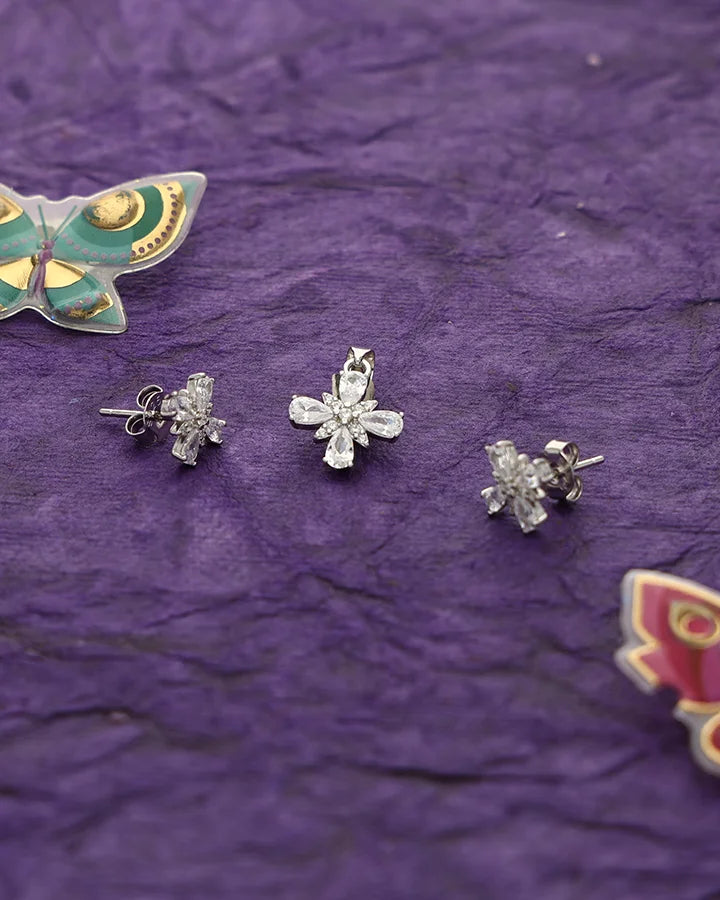 Butterfly Radiance Pendant Set in 92.5 Silver