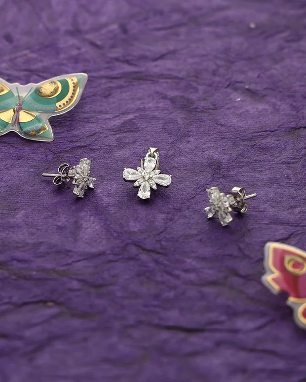 Butterfly Radiance Pendant Set in 92.5 Silver