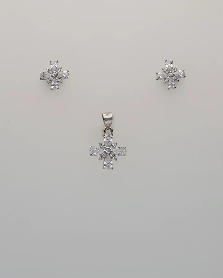 Butterfly Radiance Pendant Set in 92.5 Silver