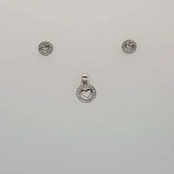 HeartAura Round Pendant Set in 92.5 Silver