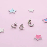 Lunar Starlit Crescent Pendant Set in 92.5 Silver