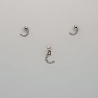 Lunar Starlit Crescent Pendant Set in 92.5 Silver