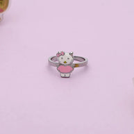 Hello Kitty Pink Enamel Baby Ring in 92.5 Silver